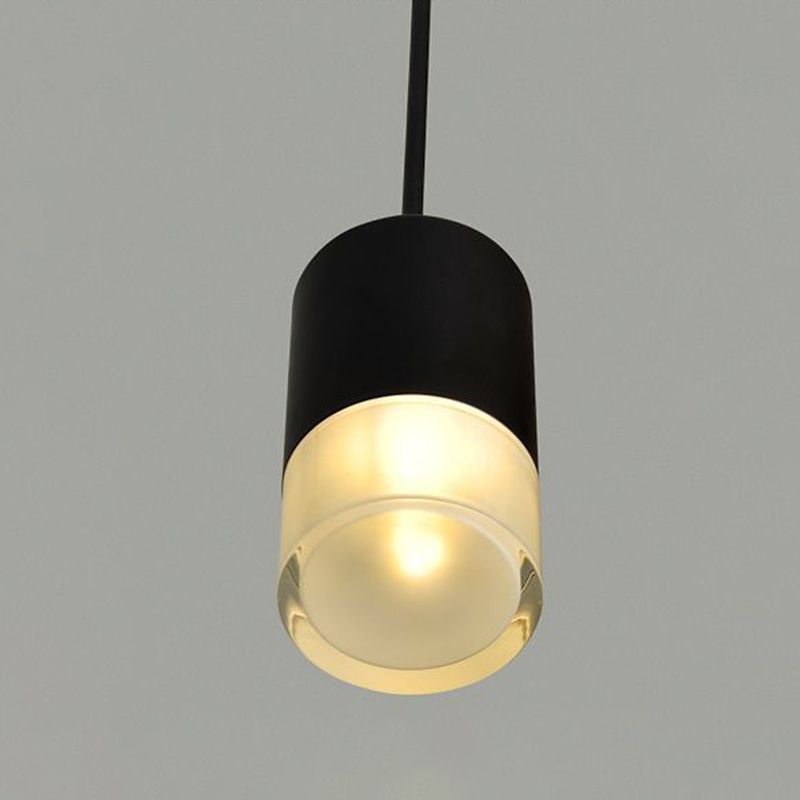 Industrial Acrylic Hanging Light, Black Swag Pendant Light with 157.5" Hanging Rope for Indoor
