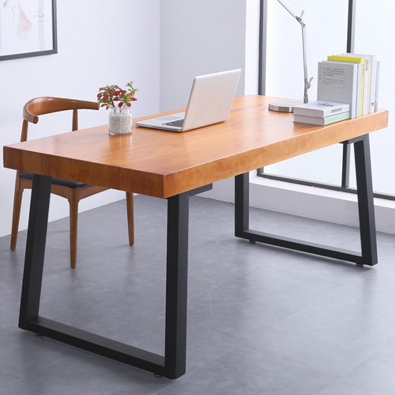 Solid Wood Rectangular Work Table Fixed Home Office Modern Writing Desk