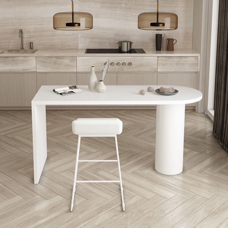 Mesa de comedor estándar con tapa de piedra sinterizada moderna, mesa de comedor rectangular con bases de pedestal dobles