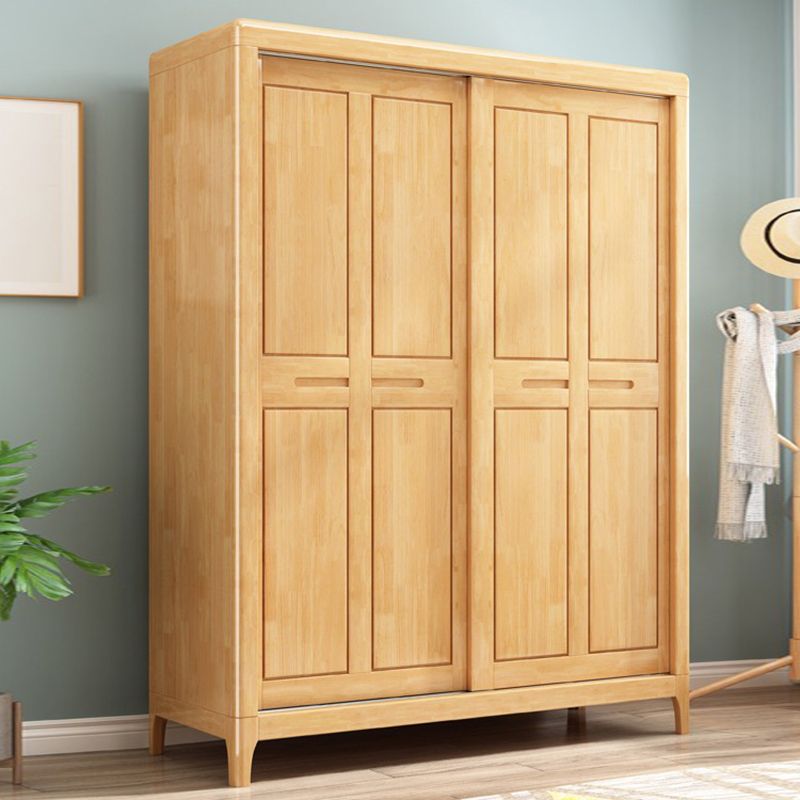 Traditional Solid Wood Wardrobe Freestanding Wardrobe with Self Close Drawers and Doors