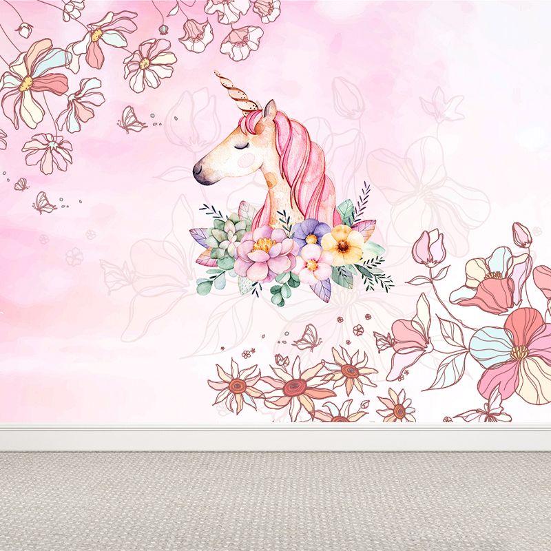 Unicorn Wall Mural Kid's Style Decorative Children's Bedroom Bedroom Wall Art, Custom Printed