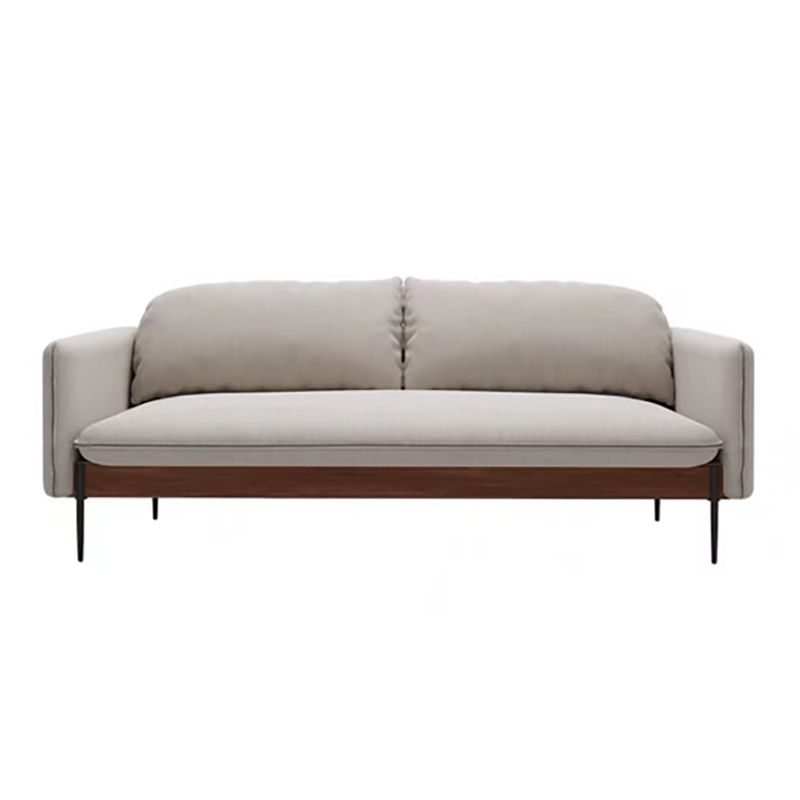 Cushions Square Arm Sofa Scandinavian 31.5" D x 31.5" H Linen Wooden Sofa