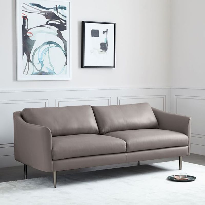 Contemporary Fabric Standard Sofa Sloped Arm Cushions Settee
