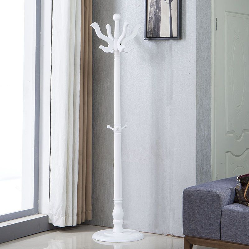 Contemporary Hall Tree with Hooks in Mahogany Wooden Coat Hanger