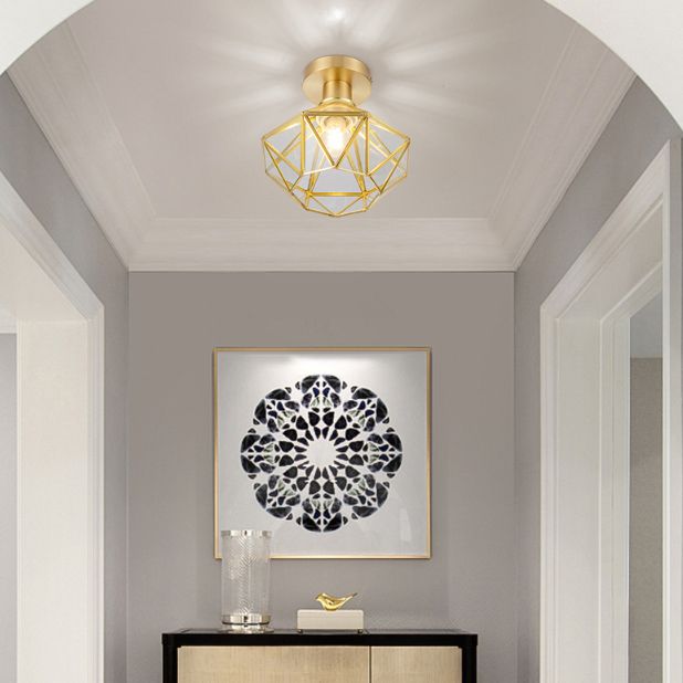 Modern Glass Ceiling Lamp Household Flush Mount Light Fixture for Bedroom