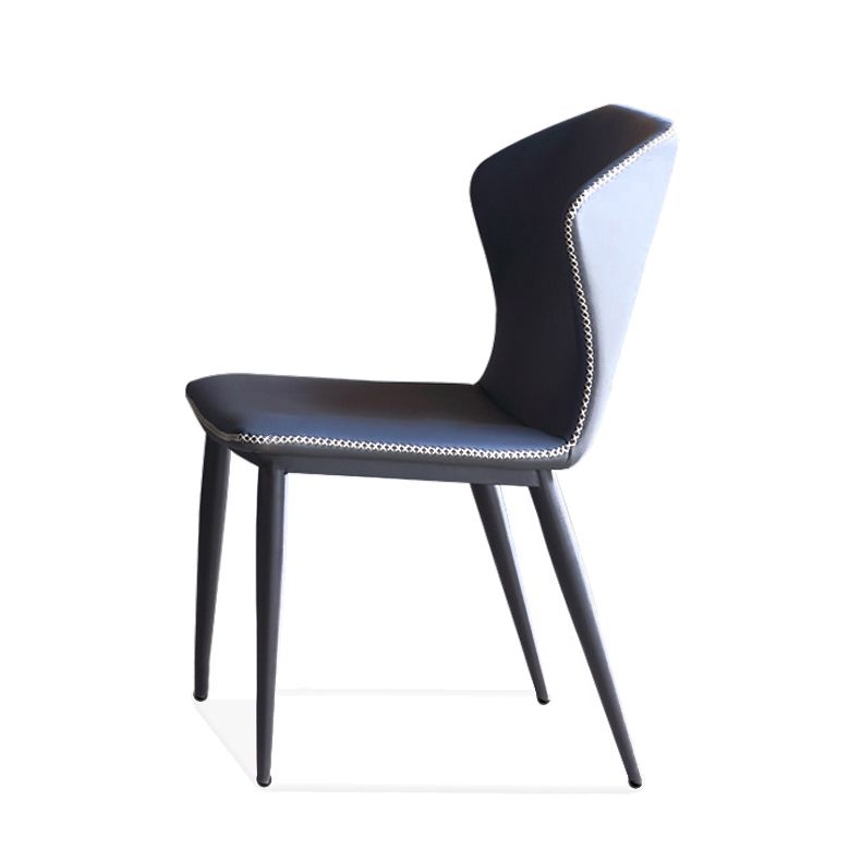 Silla de comedor moderna de piel sintética, sillas de comedor de metal para uso doméstico