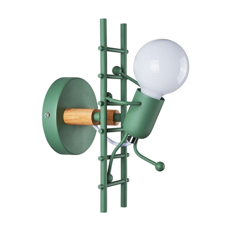 Ladder Stick Man Wall Lighting Decorative Metal 1-Head Bedside Wall Mounted Light