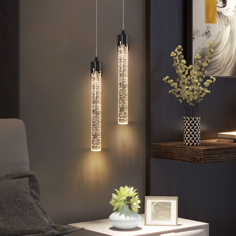 Modern Minimalist Style Tubes Pendant Lighting Fixtures Crystal Ceiling Lamp for Living Room
