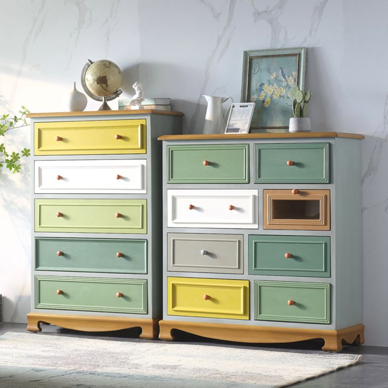 Coastal Storage Chest Solid Wood Storage Chest Dresser with 5/8 Drawers