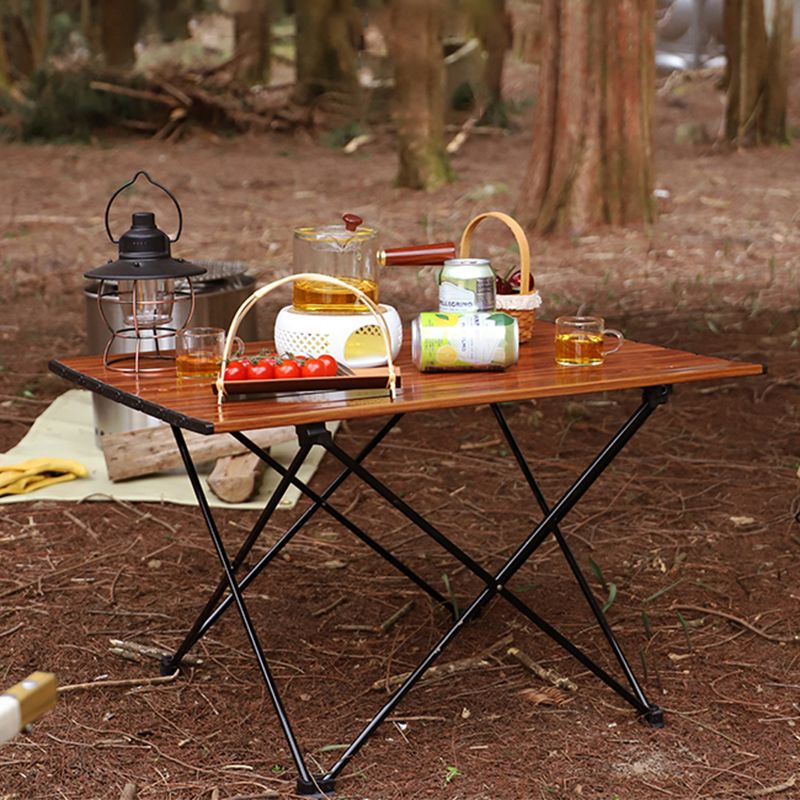 Rectangle Metal Camping Table Rustic Folding Table for Outdoor