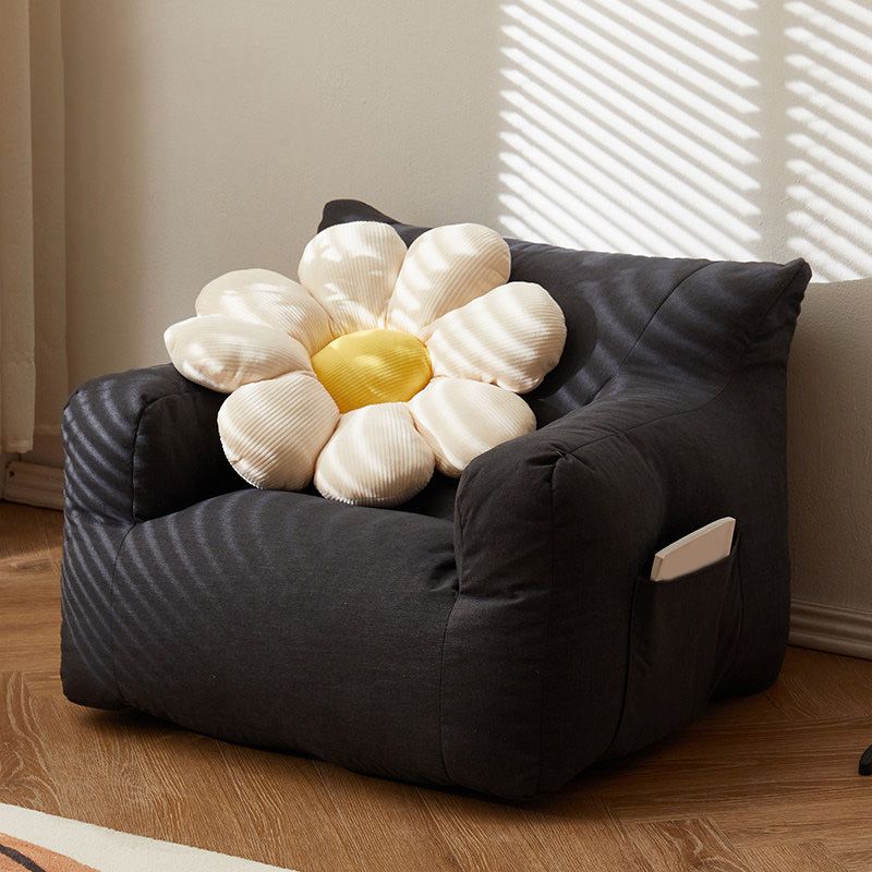 Contemporary Cotton Blend Square Arms Chair with Tight Back for Apartment