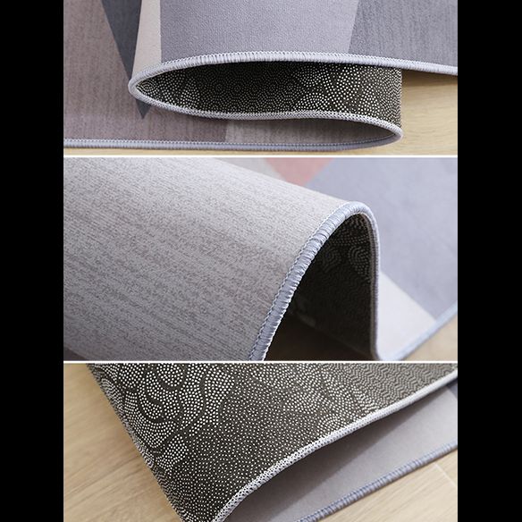 Grey-Brown Tone Modern Area Rug Polyester Triangle Print Rug Non-Slip Backing Indoor Rug for Living Room