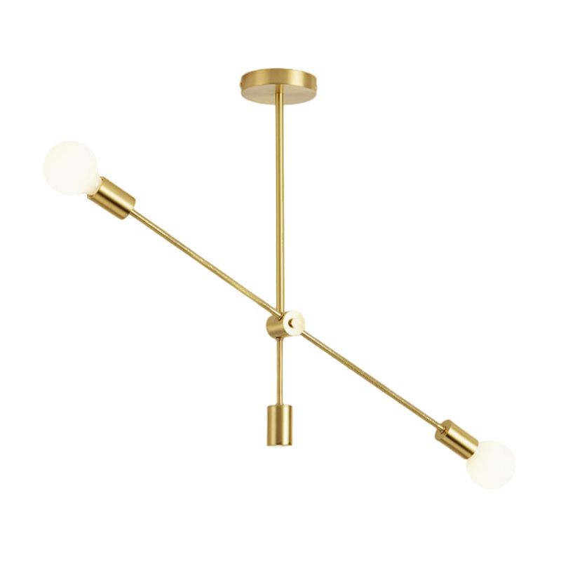 Luz de colgante colgante de bombilla abierta Metálica Metálica 2/4 Luces de suspensión dorada para comedor