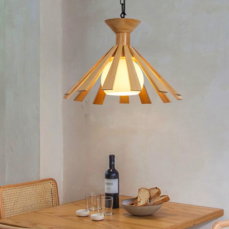 Moderne Holzanhänger Leuchten Leuchten minimalismus 1 Licht Esszimmer hängen Licht