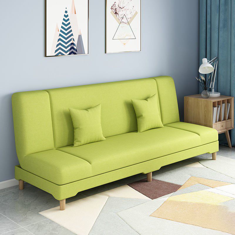 31.5 " H Contemporary Cotton Blend Armless Convertible Sleeper Sofa with 2 Pillows