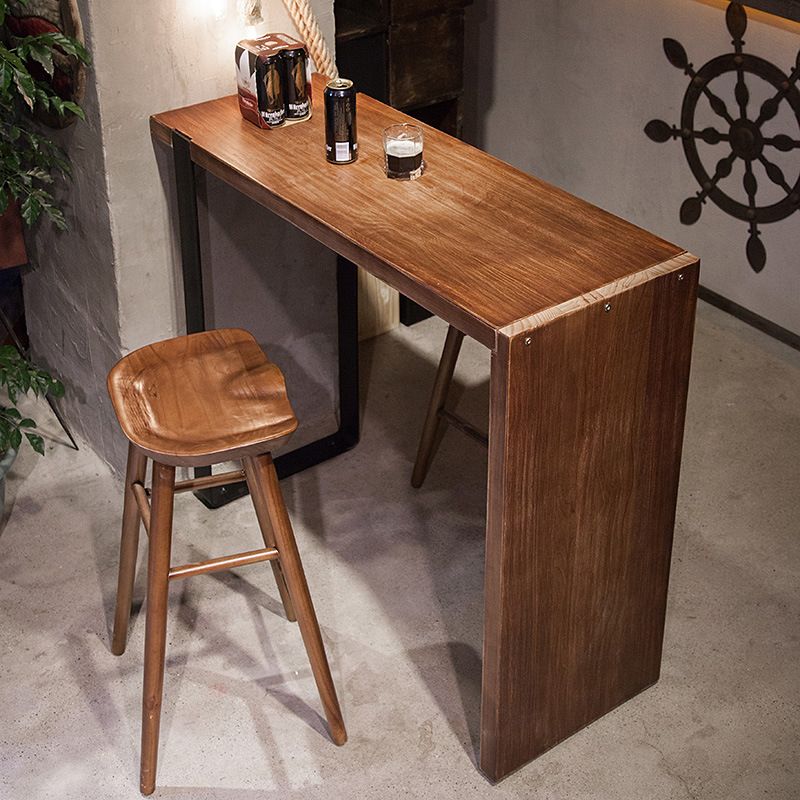 Rectangle Bar Table Set Modern 1/2/3 Pieces Solid Wood Counter Height Set