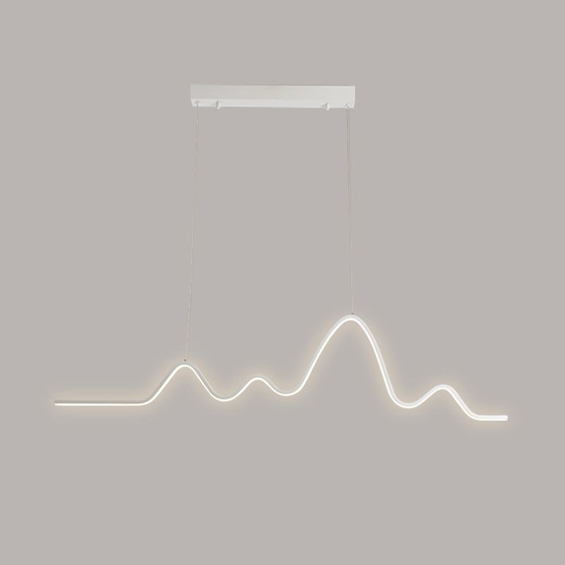 Modern Polish Finish LED Ceiling Light Metal Kitchen Island Lighting for Room