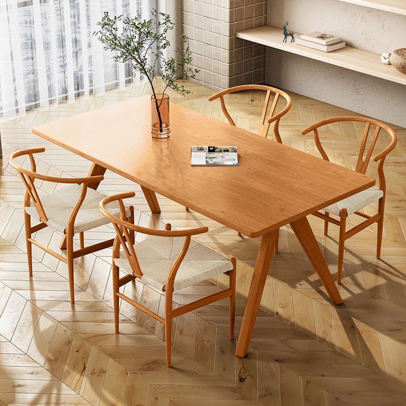 Modern 1/4/5/6 Pieces Dining Set Rectangle Pine Wood Dining Table for Kitchen