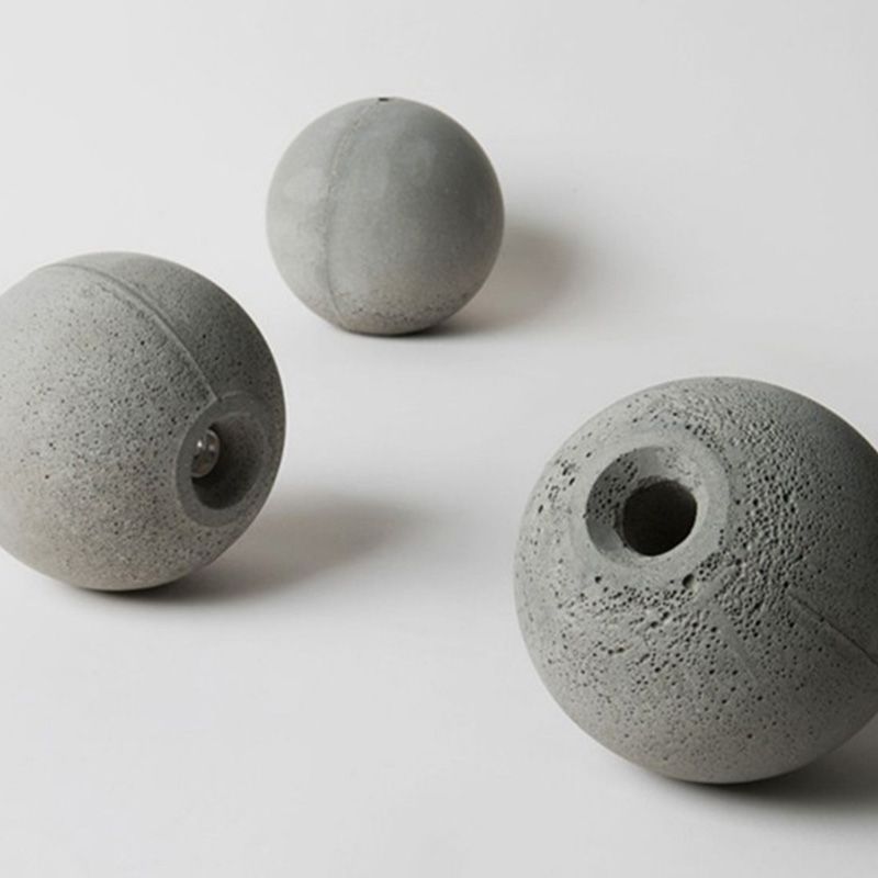 1 éclairage léger suspension du globe contemporain de ciment plafond LED en gris