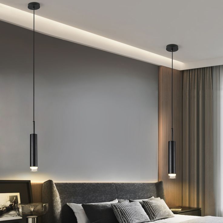 Contemporary LED 1-Light Ceiling Pendant Light Acrylic Linear Hanging Lamp for Bedroom