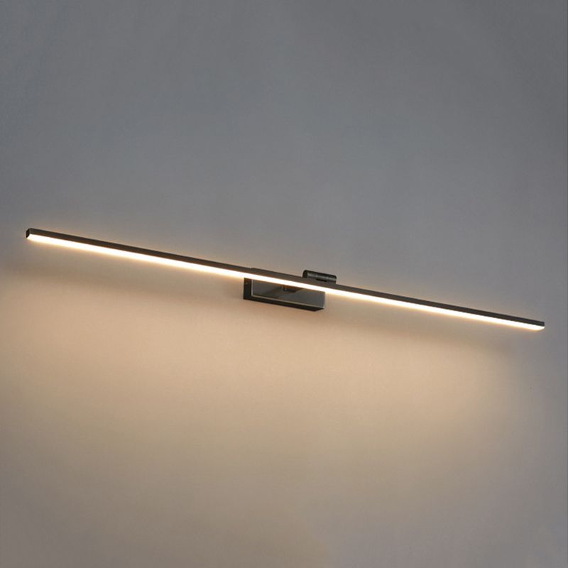 Contemporary Single Bathroom Vanity Light Black/Golden Metal Bath Bar