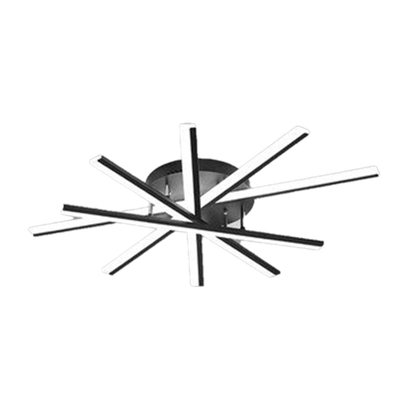 LED Modern Metal Flush Mount Sputnik Shape Ceiling Light with Acrylic Shade for Bedroom