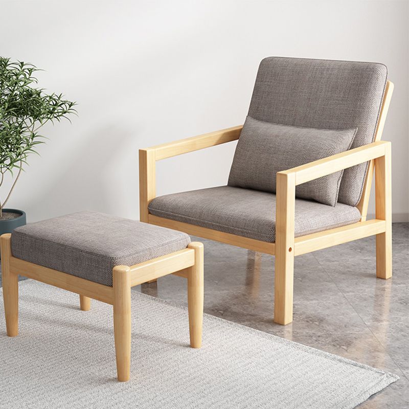 Linen Arm Chair 28.34" Wide Solid Wood Frame Chair for Bedroom