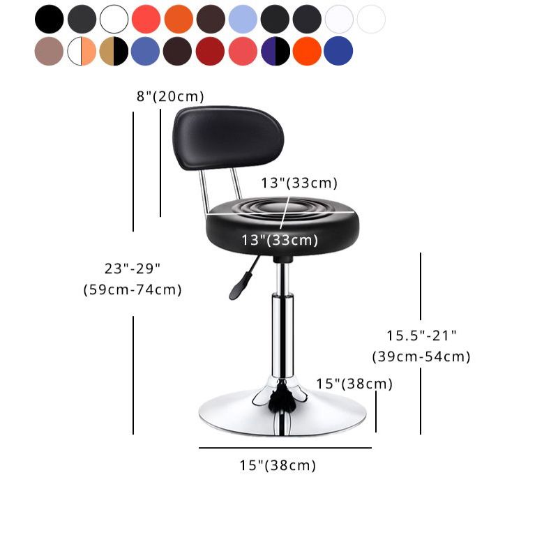 Modern Liftable Rotatable Counter Stool Steel Beauty Shop Bar Stool with Leather Cushion