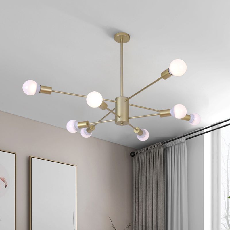 Molecular Branches Suspension Light Nordic Style Open Bulbs Metal Chandelier Light for Bedroom