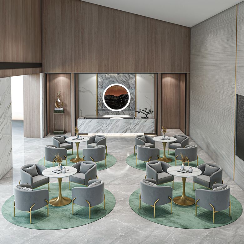 Scandinavian Style Sintered Stone Top Dining Set with Round Table Dining Furniture