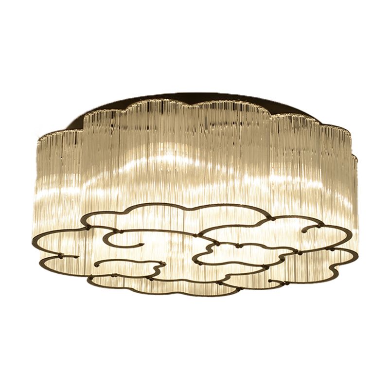 Nordic Style Ceiling Light Cloud Shape Ceiling Lamp with Glass Shade for Bedroom