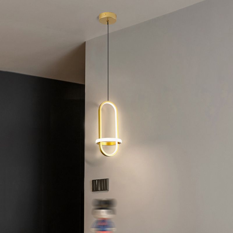 Chambre à coucher lampe suspendue moderne kit d'éclairage pendentif en aluminium linéaire avec 2 lumières