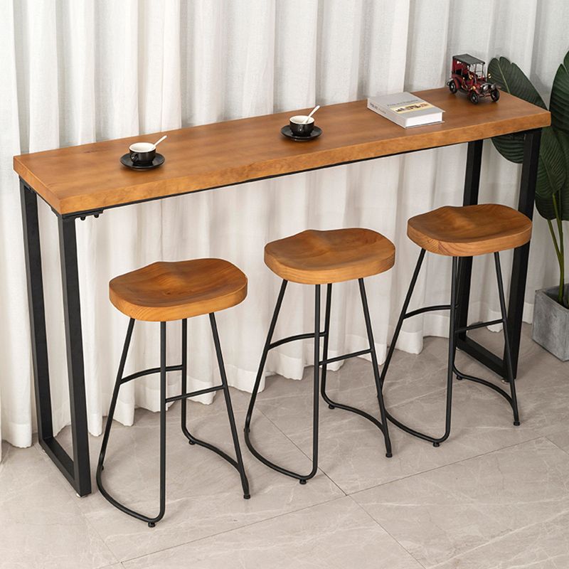 Industrial Style Rectangle Bar Table 1/2/3/4 Pieces Wood Bar Table Set for Kitchen