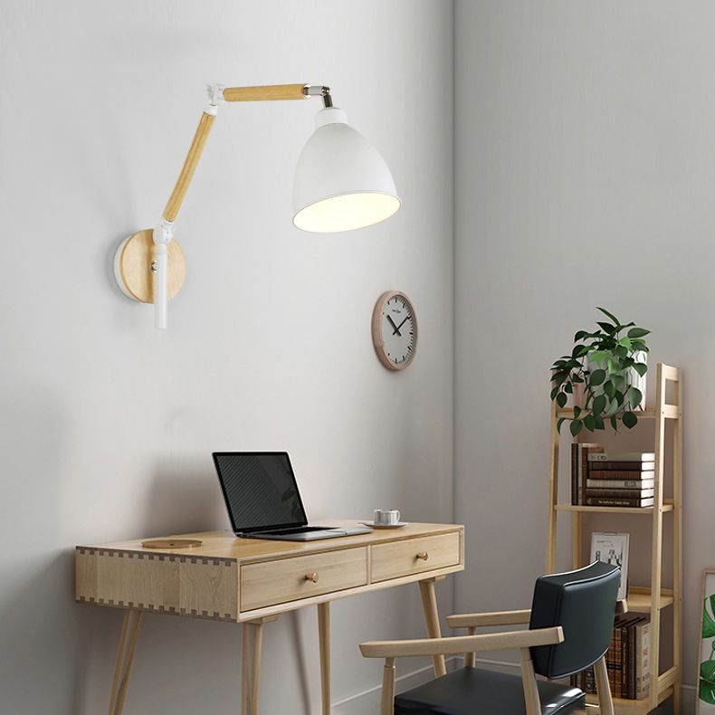 Geometric Shade Swing Arm Wall Lighting Modern Style Metal 1 Light Sconce Lamp