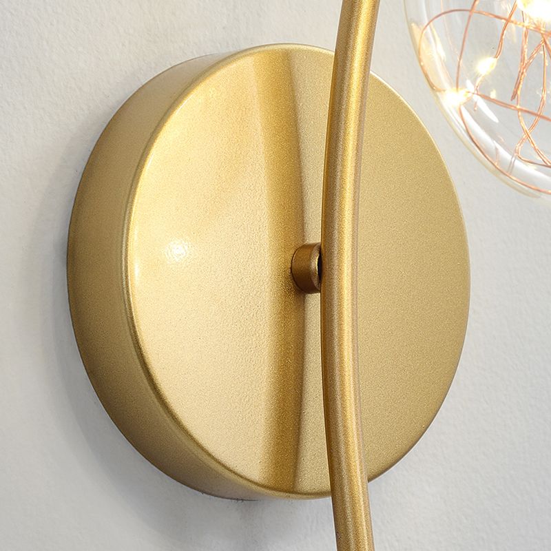 Forme de bille Lumière de mur de verre Style moderne 1 lumière lumineuse lumière murale