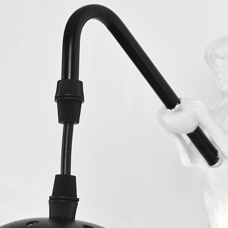 Industrial Style Globe Shape Wall Sconce Glass 1 Light Sconces for Bedroom