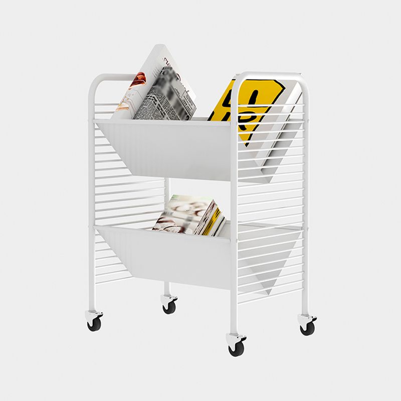 Industrielle geometrische Bücherregal Metal Open Back Bücher mit Rädern, 21,7 "H x 11,4" W.