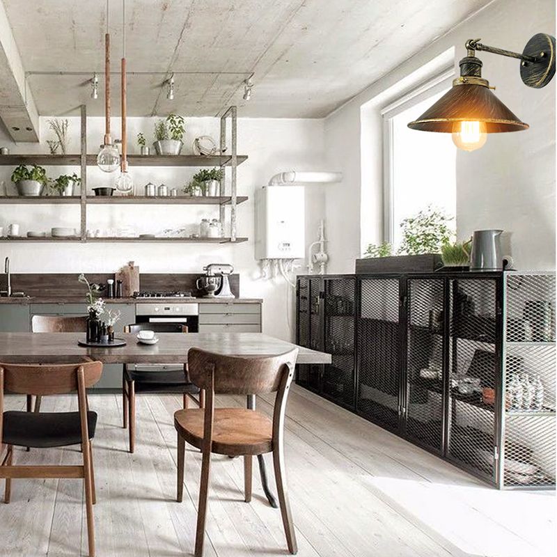 Metal Cone Wall Lighting Fixtures Industrial Style 1 Light Wall Lamps