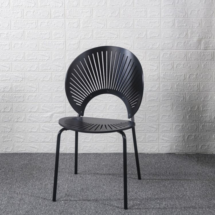 Ensemble de chaises de salle à manger de cuisine en bois de style moderne, chaises latérales à dossier ouvert