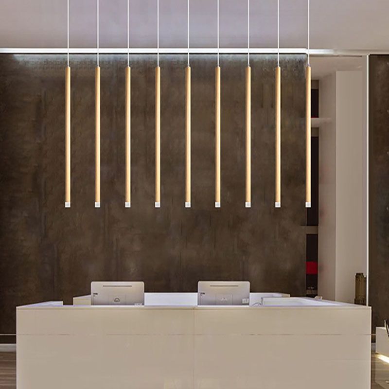 Luminaires de pendentif linéaire Lumière de suspension LED à 1 lumière moderne avec nuance de cristal transparent