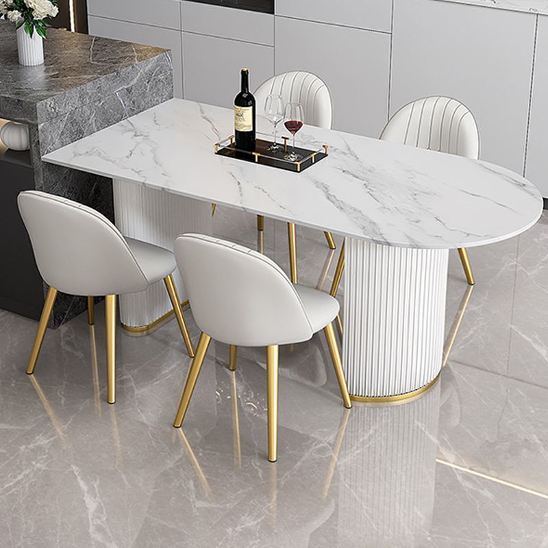 Sintered Stone Dining Table White Traditional Luxury Dining Table