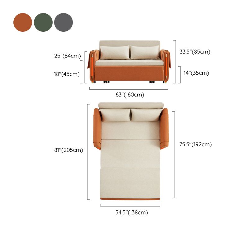 Faux Leather Folding Sleeper Sofa No Distressing Storage Convertible Sofas