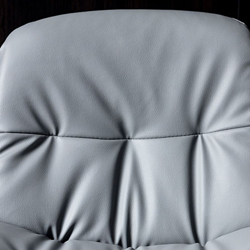 Modern Metal Barstool Faux Leather Footrest Stool Adjustable in Matte Finish