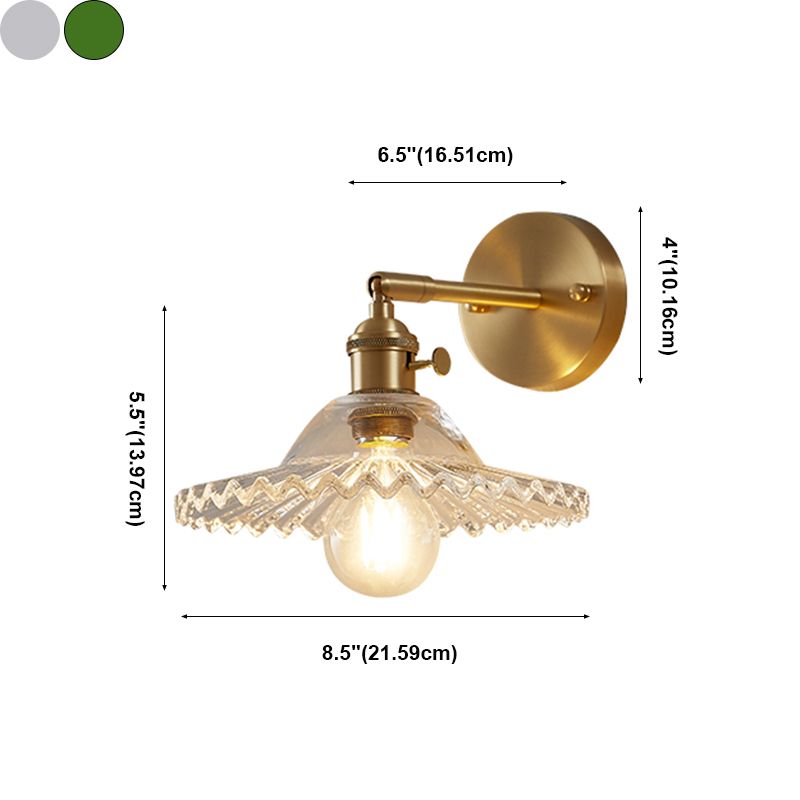 1 Light Geometric Wall Mounted Light Fixture Industrial Style Glass Wall Sconce Lights