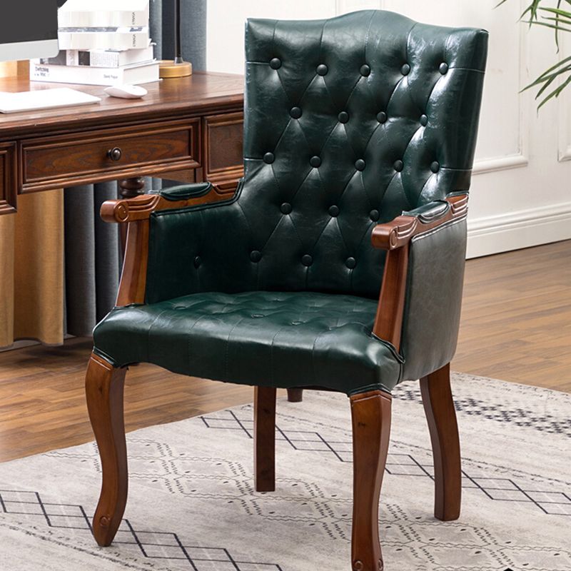 Wood French Country Dining Arm Chair with Color Cushion Parsons Chair for Home