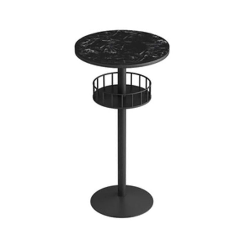 Glam Style Marble Bar Table 42-inch Height Metal Base Bistro Table
