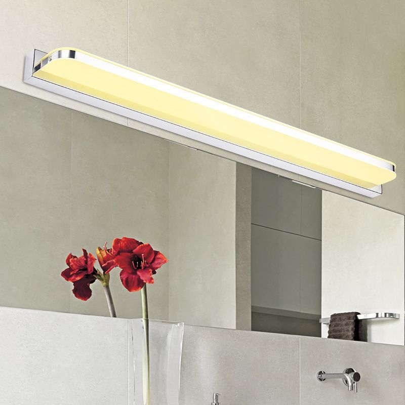 Ultra-Thin Acrylic Vanity Wall Light Minimalism 9"/16.5" W LED Chrome Finish Wall Lamp for Bathroom, Warm/White Lighting