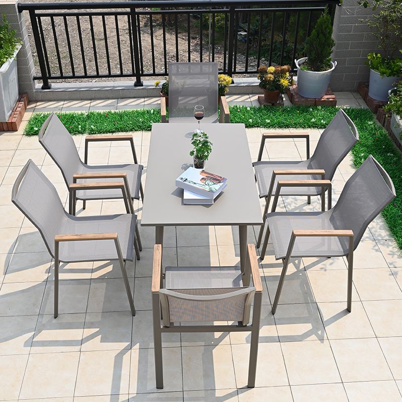 Boho Style Dining Set Metal Grey 1/3/4/5/7 Pieces Dining Set