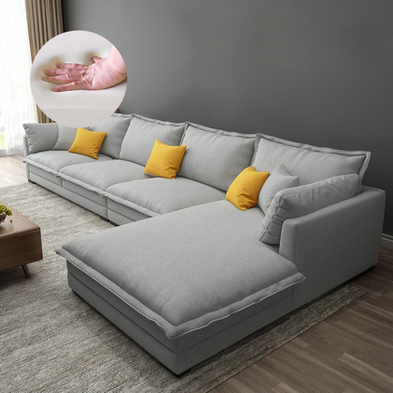 35.43 " H Cotton Blend Pillow Top Arm Sofa & Chaise for Living Room
