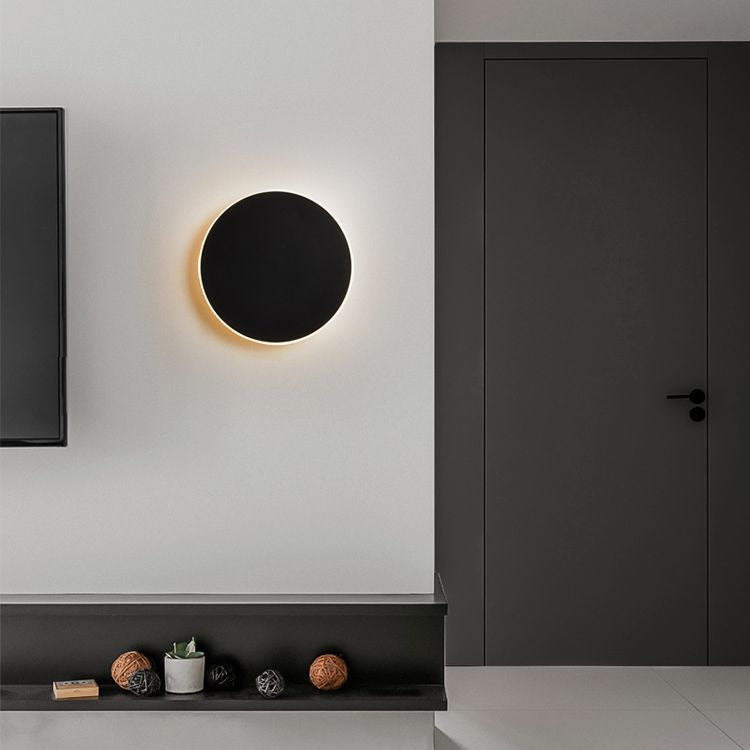 Iluminación de montaje de pared de disco redondo moderno iluminación acrílica montada en la pared para la cama